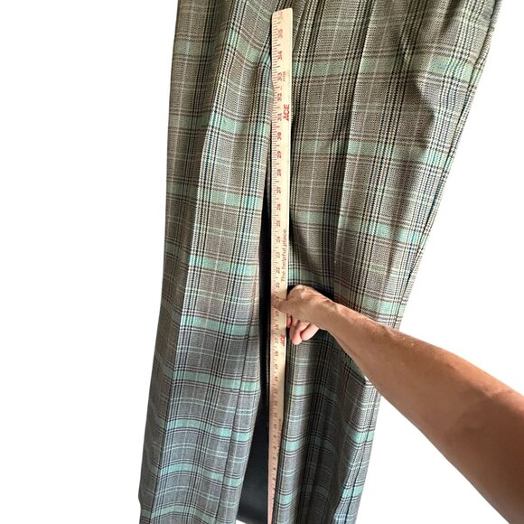 Beatrice B Plaid Flat Front Wide Leg Pants Women's Multicolor Office Business - Picture 13 of 13